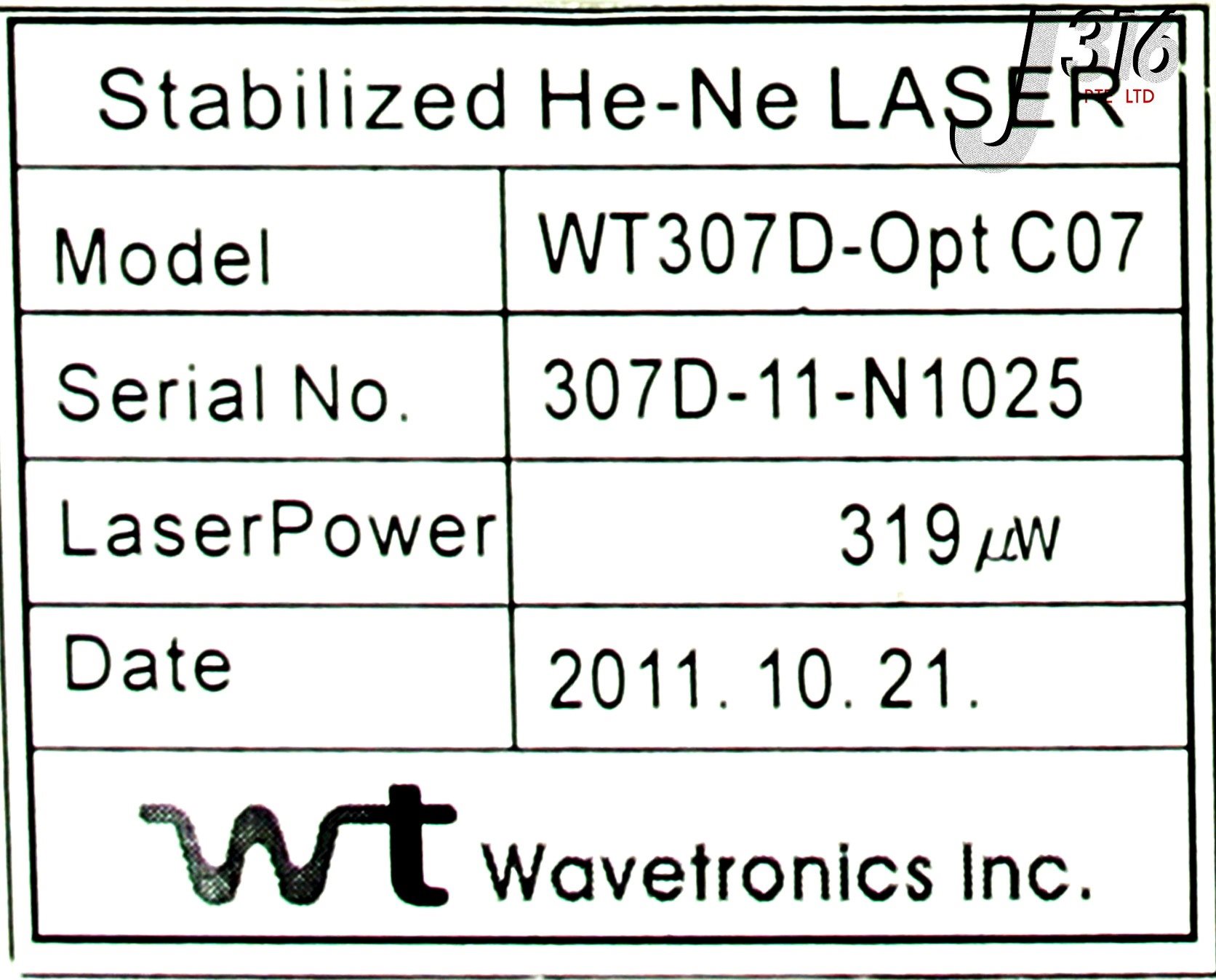 3718 WAVETRONICS STABILIZED HE-NE LASER 319µW WT307D-OPT C07 | eBay